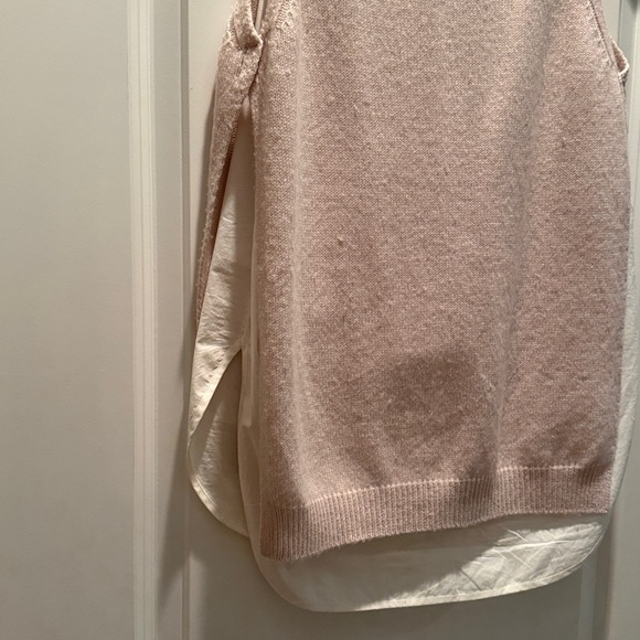 Brochu Walker sleeveless sweater with attached blouse - light tan - small - Picture 6 of 8